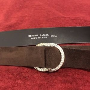 Brown suede belt